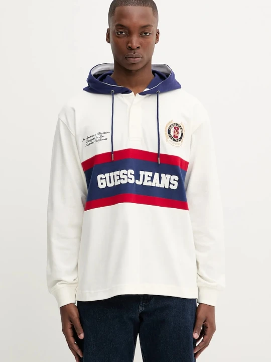 Zdjęcie produktu Guess Jeans bluza bawełniana biały