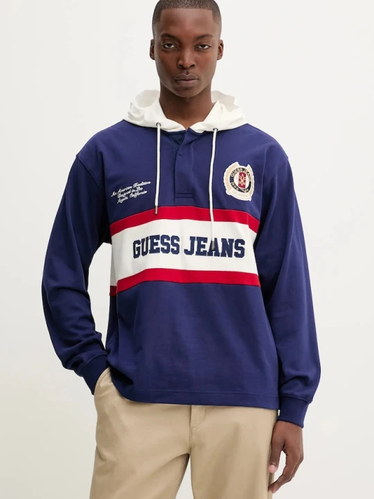 Zdjęcie produktu Guess Jeans bluza bawełniana niebieski