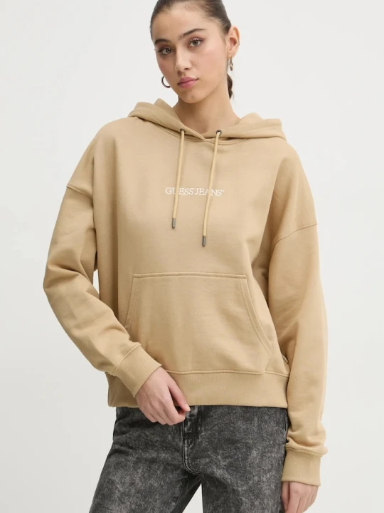 Zdjęcie produktu Guess Jeans bluza bawełniana beżowy