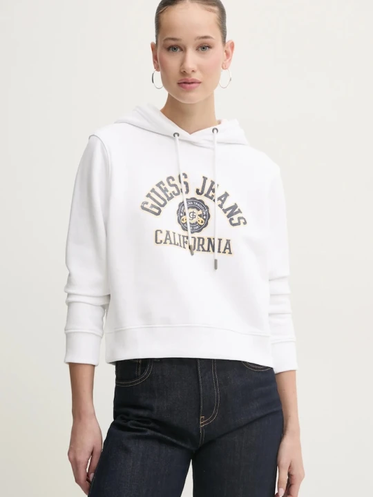 Zdjęcie produktu Guess Jeans bluza bawełniana biały