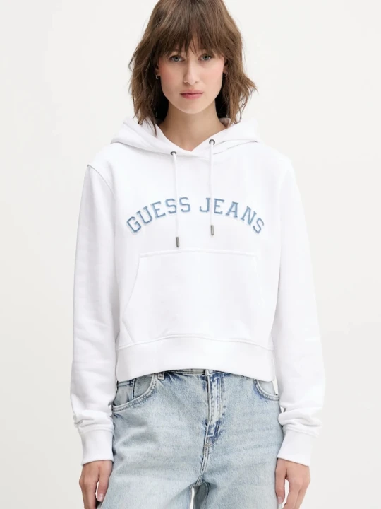 Zdjęcie produktu Guess Jeans bluza bawełniana biały