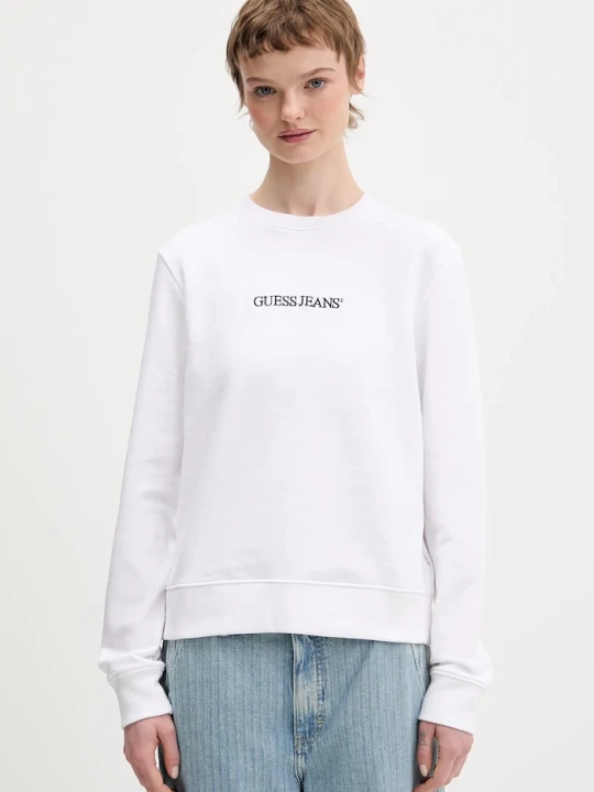Zdjęcie produktu Guess Jeans bluza bawełniana biały
