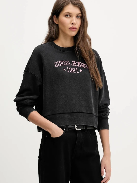 Zdjęcie produktu Guess Jeans bluza bawełniana czarny