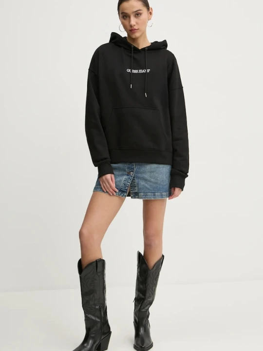 Zdjęcie produktu Guess Jeans bluza bawełniana czarny