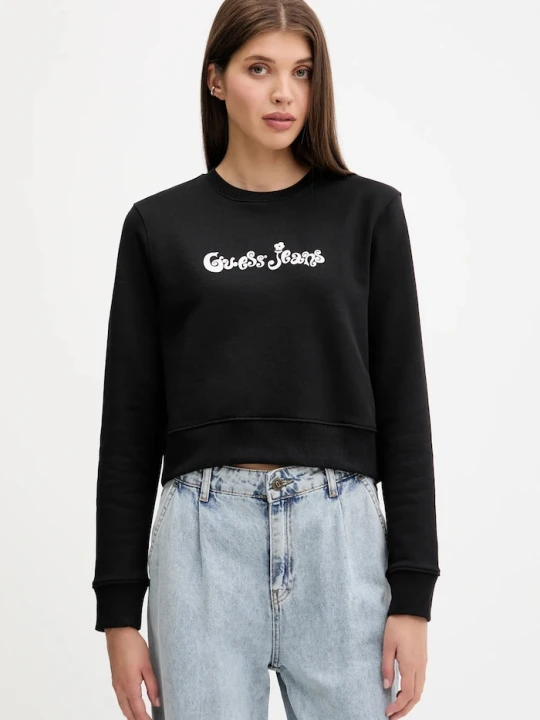 Zdjęcie produktu Guess Jeans bluza bawełniana czarny