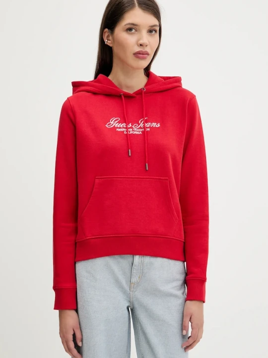 Zdjęcie produktu Guess Jeans bluza bawełniana czerwony