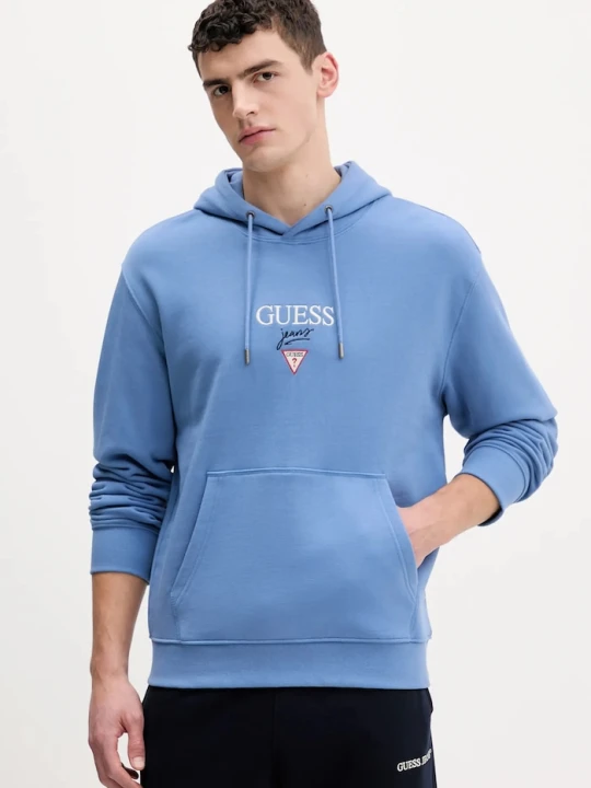 Zdjęcie produktu Guess Jeans bluza bawełniana niebieski