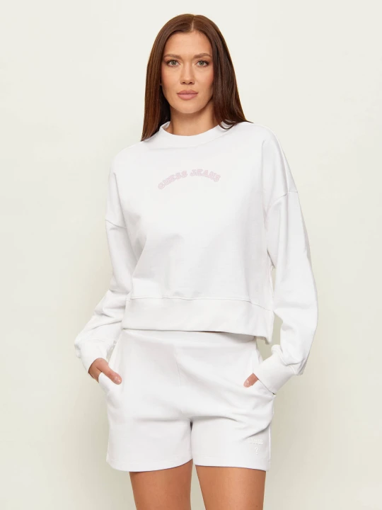 Zdjęcie produktu Guess Jeans Bluza DROP | Regular Fit biały