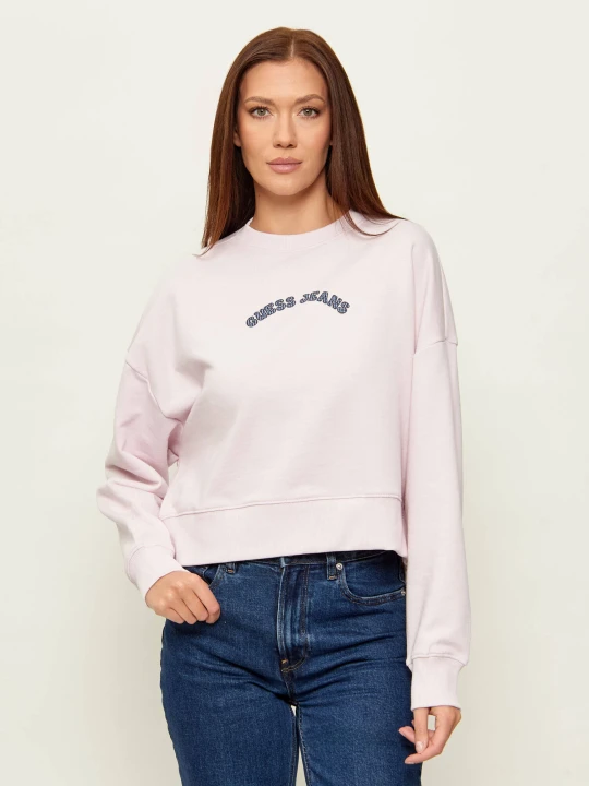 Zdjęcie produktu Guess Jeans Bluza DROP | Regular Fit pudrowy róż