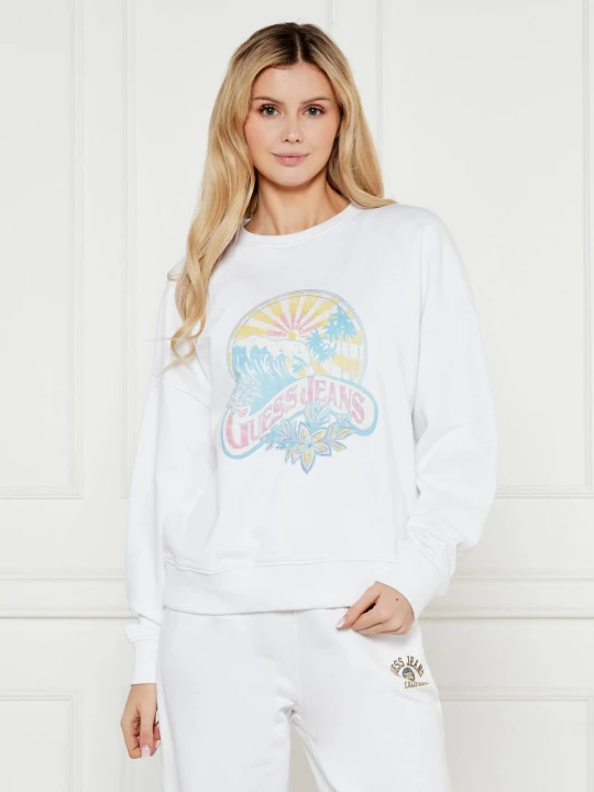 Zdjęcie produktu Guess Jeans Bluza SUNSET | Oversize fit biały