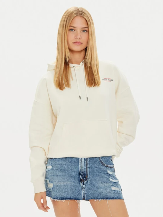 Zdjęcie produktu Guess Jeans Bluza W4BQ21 KC811 Beżowy Regular Fit