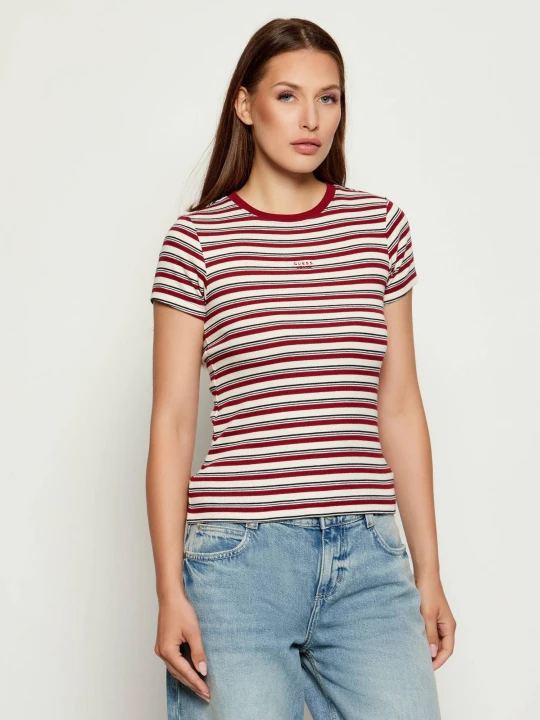 Zdjęcie produktu Guess Jeans Bluzka | Slim Fit bordowy