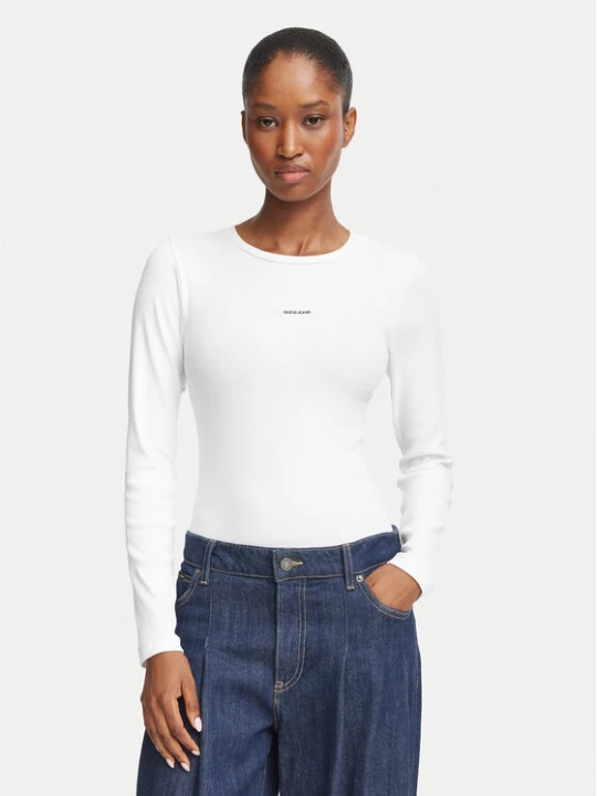 Zdjęcie produktu Guess Jeans Bluzka W6BP05 K5470 Biały Slim Fit