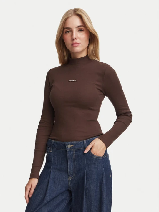 Zdjęcie produktu Guess Jeans Bluzka W6BP06 K5471 Brązowy Slim Fit