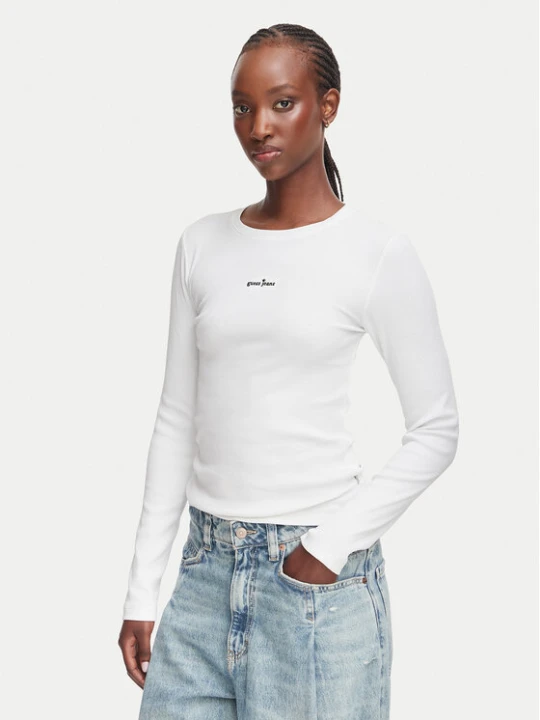 Zdjęcie produktu Guess Jeans Bluzka W6YP14 K3821 Biały Slim Fit