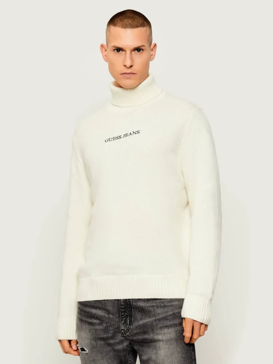 Zdjęcie produktu Guess Jeans Golf | Regular Fit | z dodatkiem wełny ecru