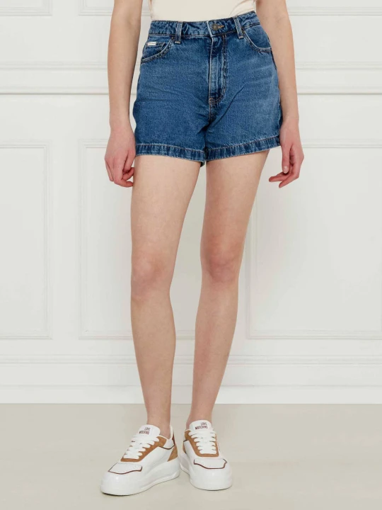 Zdjęcie produktu Guess Jeans Jeansowe szorty | Regular Fit | z dodatkiem lnu niebieski