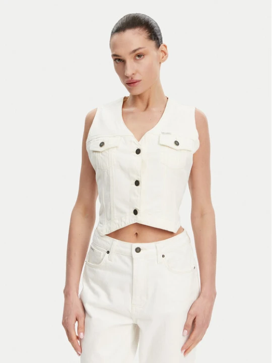 Zdjęcie produktu Guess Jeans Kamizelka W5GN74 D5M62 Biały Regular Fit