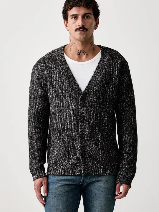 Zdjęcie produktu Guess Jeans kardigan męski z wełną czarny