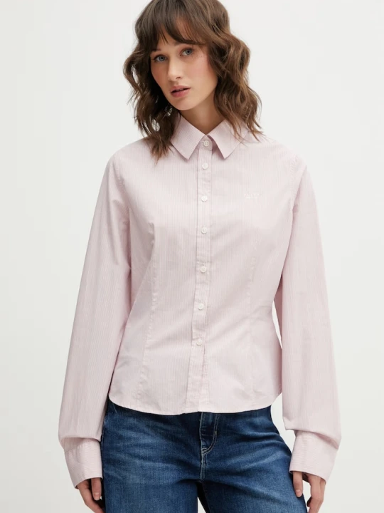Zdjęcie produktu Guess Jeans koszula bawełniana różowy