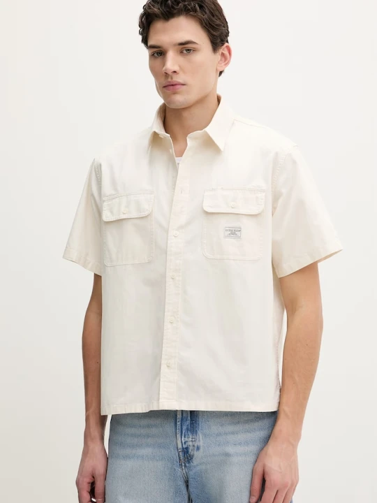 Zdjęcie produktu Guess Jeans koszula bawełniana beżowy