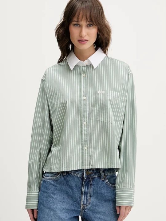 Zdjęcie produktu Guess Jeans koszula damska bawełniana zielony