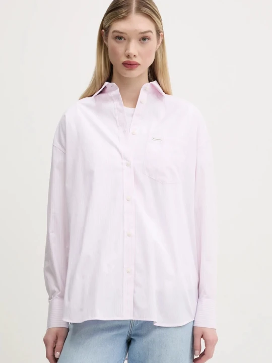 Zdjęcie produktu Guess Jeans koszula bawełniana różowy