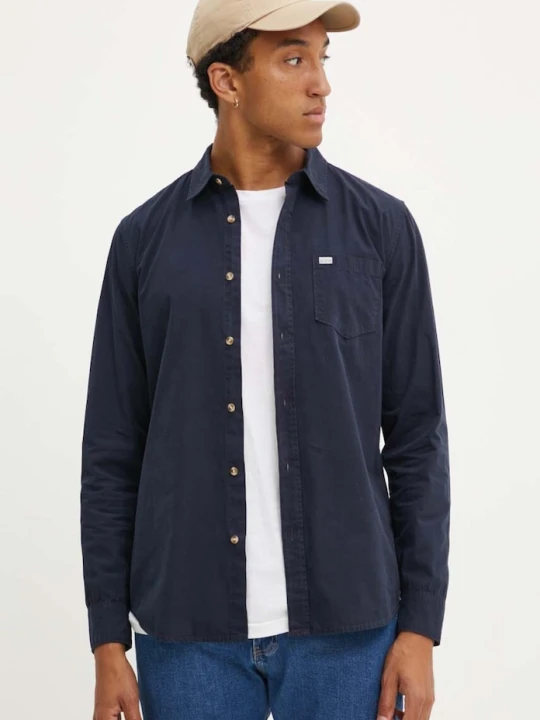 Zdjęcie produktu Guess Jeans koszula bawełniana granatowy