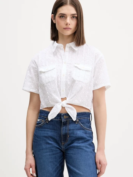 Zdjęcie produktu Guess Jeans koszula damska bawełniana biały