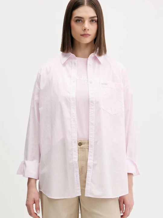 Zdjęcie produktu Guess Jeans koszula damska bawełniana różowy