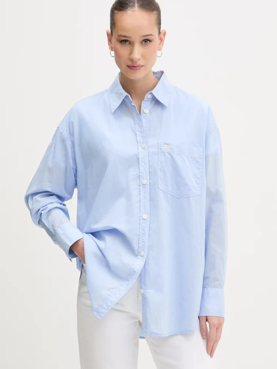 Zdjęcie produktu Guess Jeans koszula damska bawełniana niebieski