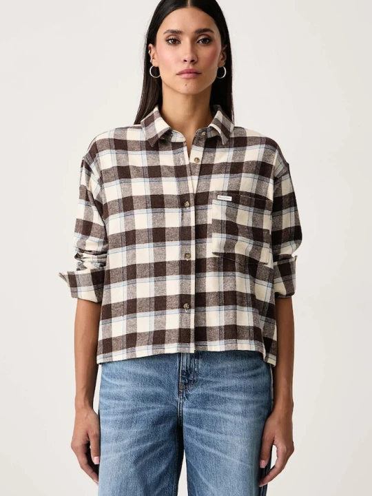 Zdjęcie produktu Guess Jeans koszula damska bawełniana beżowy