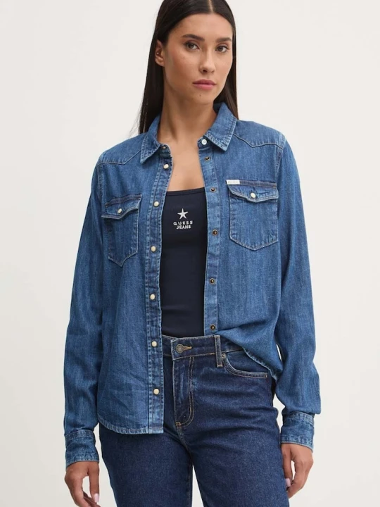 Zdjęcie produktu Guess Jeans koszula jeansowa niebieski