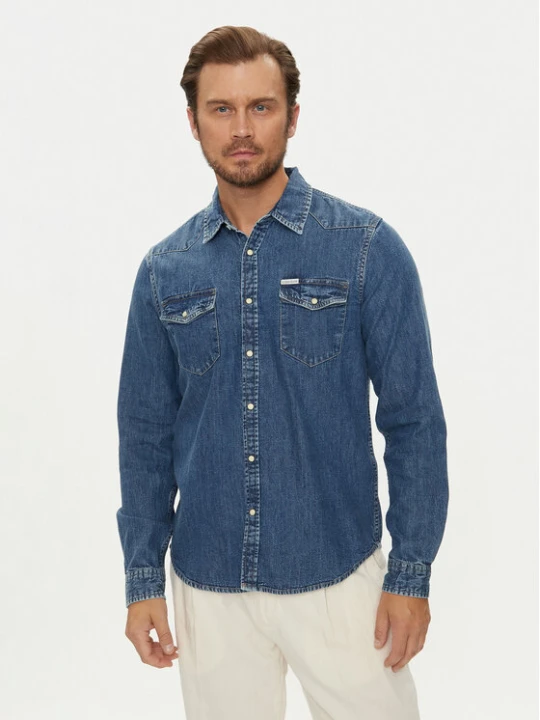 Zdjęcie produktu Guess Jeans Koszula jeansowa M4YH55 D5EI1 Granatowy Slim Fit