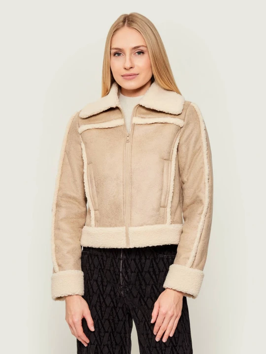 Zdjęcie produktu Guess Jeans Kożuch GJ FAUX | Cropped Fit | shearling beżowy