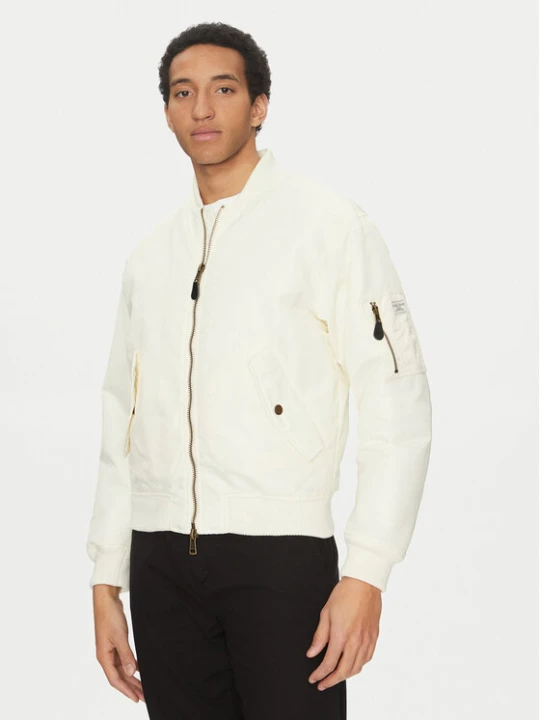 Zdjęcie produktu Guess Jeans Kurtka bomber M5RL81 WHAA2 Écru Regular Fit Kremowy