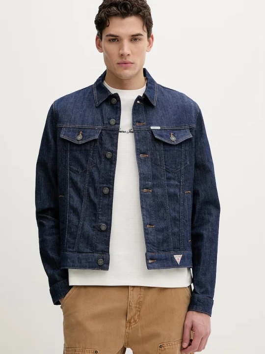 Zdjęcie produktu Guess Jeans kurtka jeansowa granatowy
