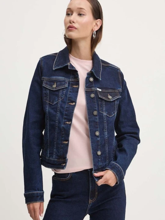 Zdjęcie produktu Guess Jeans kurtka jeansowa granatowy