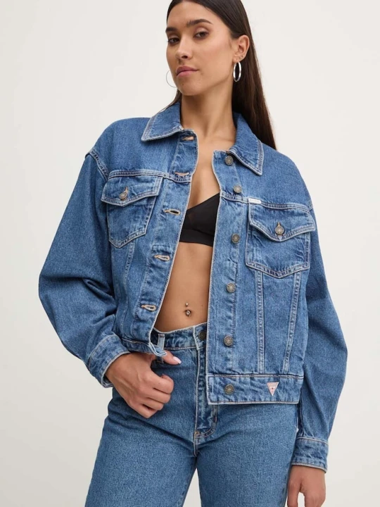 Zdjęcie produktu Guess Jeans kurtka jeansowa niebieski