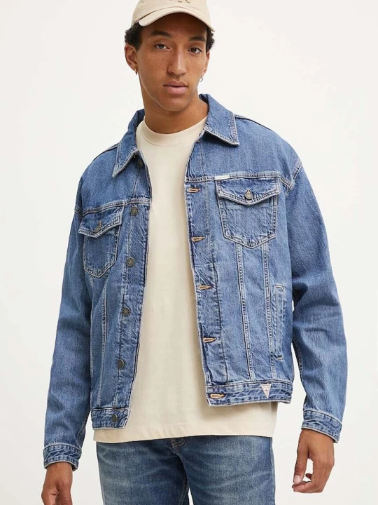 Zdjęcie produktu Guess Jeans kurtka jeansowa niebieski