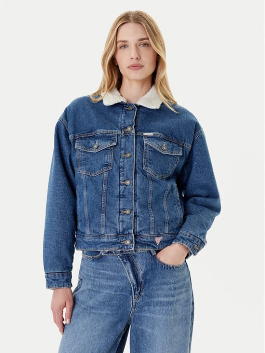Zdjęcie produktu Guess Jeans Kurtka jeansowa W4BN64 D5CC3 Niebieski Regular Fit