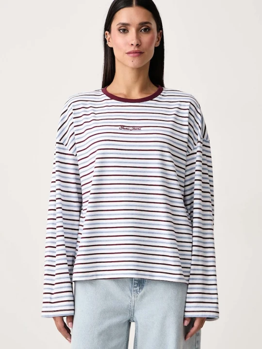 Zdjęcie produktu Guess Jeans longsleeve damski bawełniany z elastanem biały