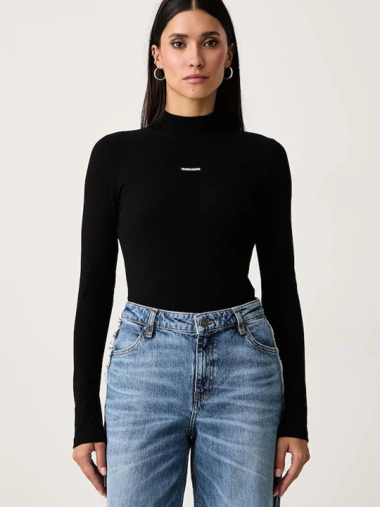 Zdjęcie produktu Guess Jeans longsleeve damski bawełniany z elastanem czarny