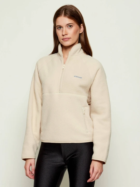 Zdjęcie produktu Guess Jeans Polarowa bluza SHERPA | Regular Fit ecru