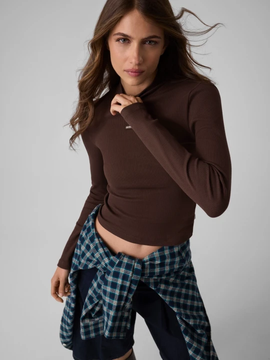 Zdjęcie produktu Guess Jeans Półgolf | Slim Fit brązowy