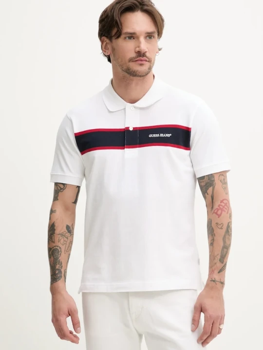 Zdjęcie produktu Guess Jeans polo bawełniane biały