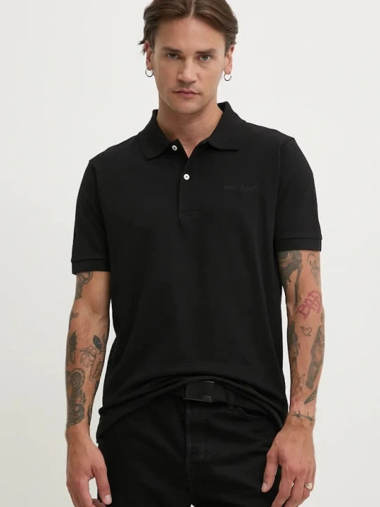 Zdjęcie produktu Guess Jeans polo bawełniane czarny