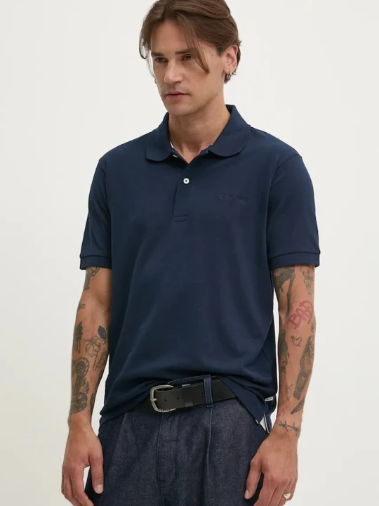 Zdjęcie produktu Guess Jeans polo bawełniane granatowy