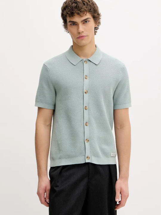 Zdjęcie produktu Guess Jeans polo męski bawełniany turkusowy