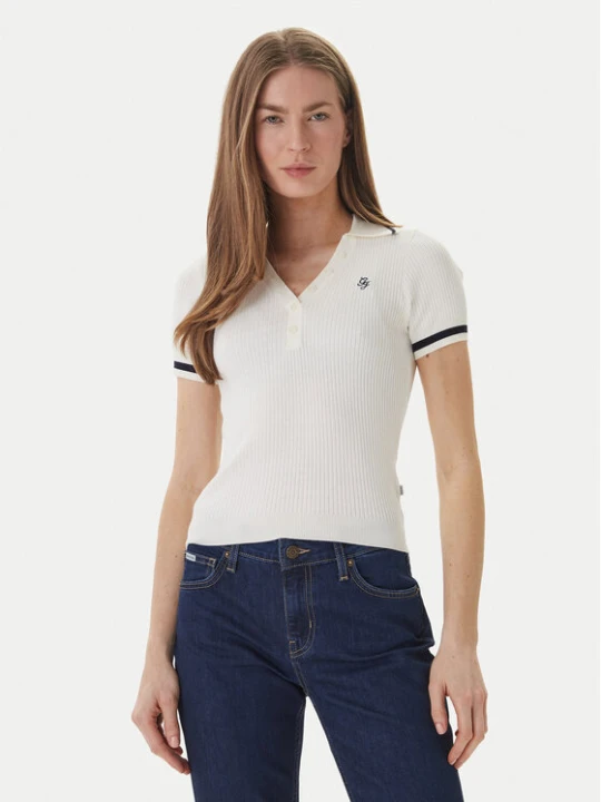 Zdjęcie produktu Guess Jeans Polo W6GRZ1 Z3P32 Kremowy Slim Fit